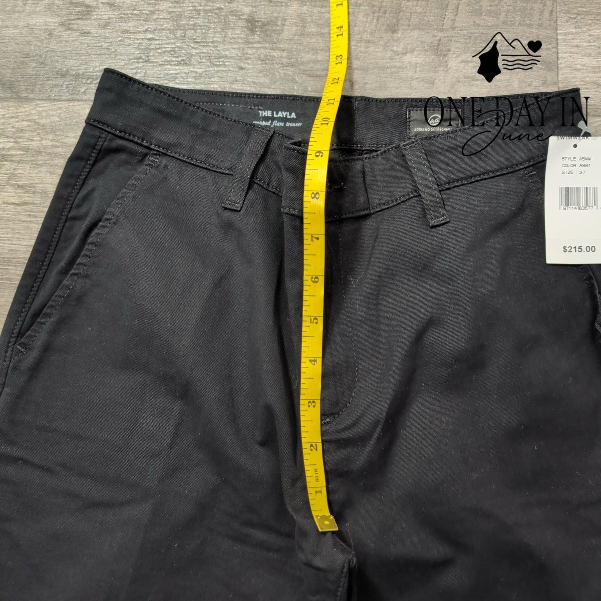 AG Adriano Goldschmied The Layla Cropped Flare Trouser Black NWT Size 4 (27)