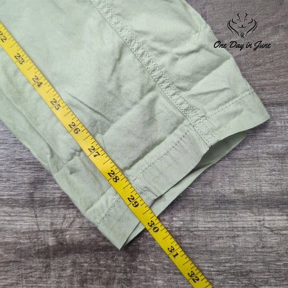 Loft Utility Drawstring Pants Green NWT Cotton Casual Straight Leg Size 12