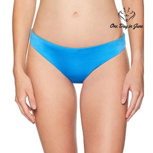 Bikini Lab Cinched Back Bikini Bottom Blue Low Rise Swimwear Size S