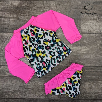 Lovekider Long Sleeve Rash Guard Bikini Set Size M