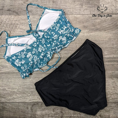 Misassy Drawstring Ruched Bikini Swimsuit Size S