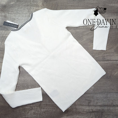 Premise Ribbed Long Sleeve Quarter Zip Sweater Size M