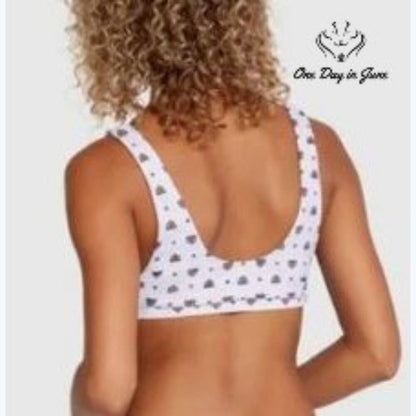 RVCA Foulard Bralette Bikini Top Lavender Floral Scoop Neck NWT Size XL