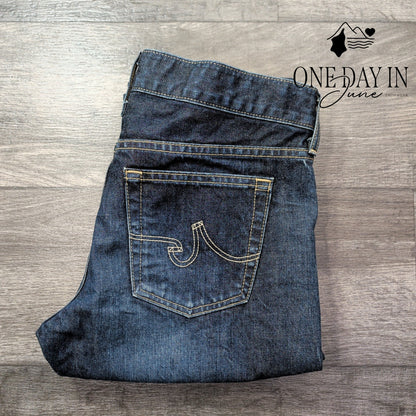 AG Adriano Goldschmied Straight Leg Jeans Dark Wash Blue NWT Size 4 (27)