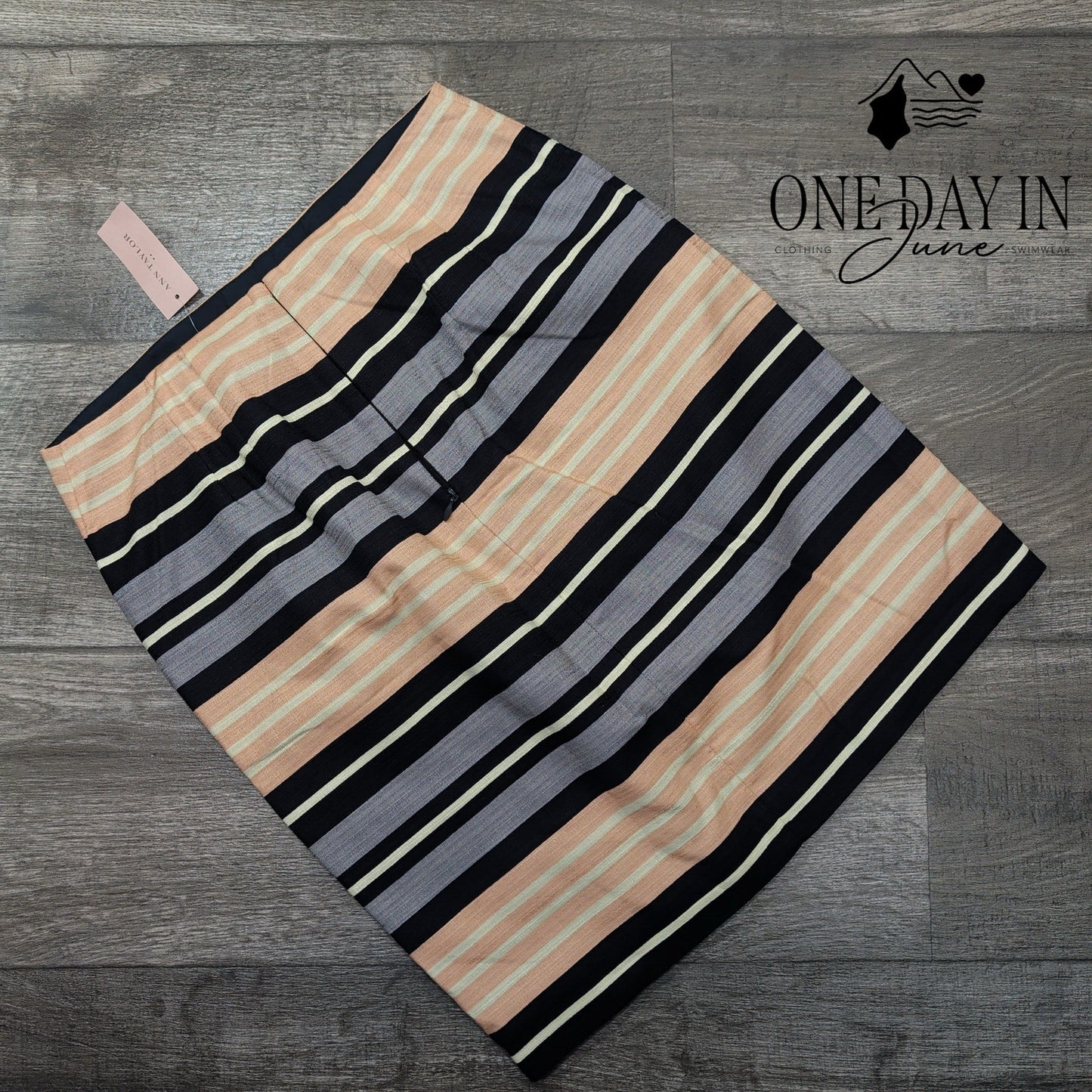 Ann Taylor Petite Striped Pencil Skirt Size 6P
