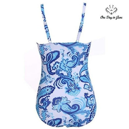 Ekouaer Elegant Inspired Vintage Pin up One Piece Swimsuit Size S