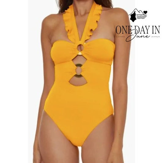 Soluna DOuble Ring One Piece Swimsuit Size XL