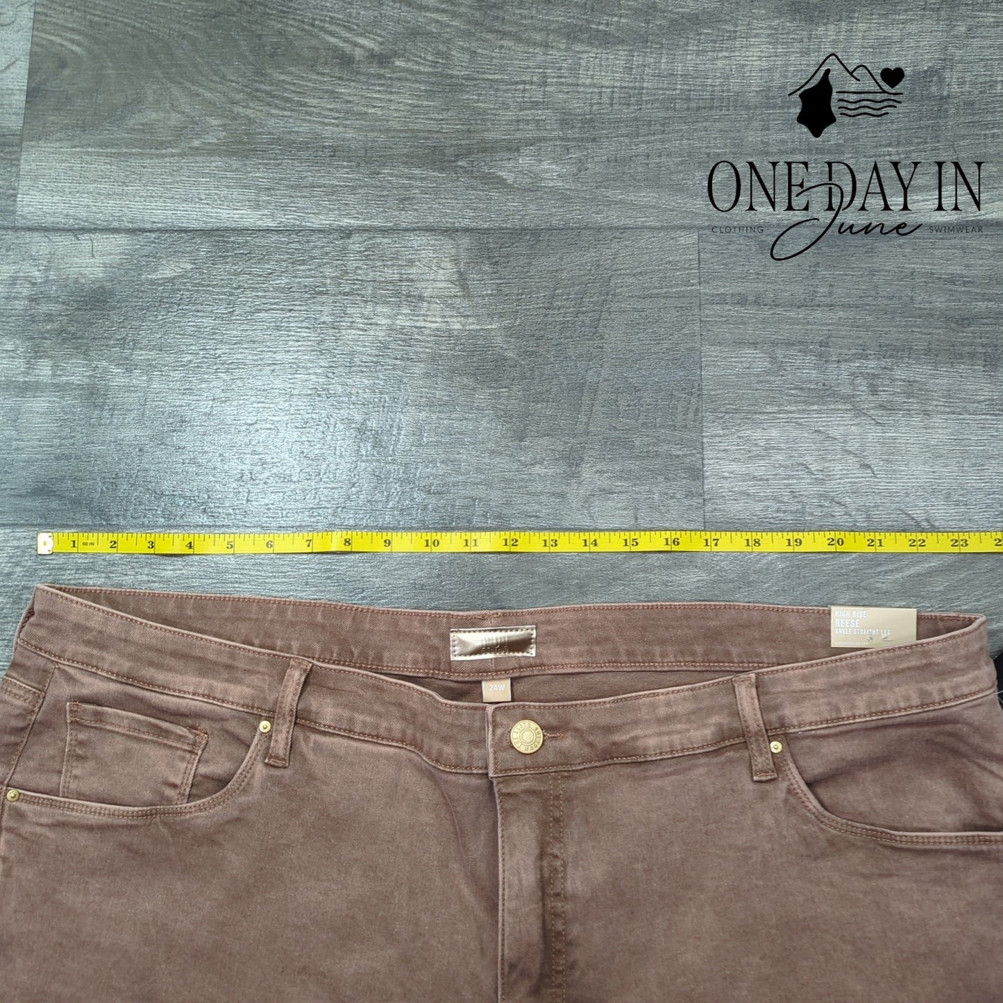 Kut from the Kloth Plus Size High Rise Rsse Ankle Straight Leg Jeans Size 24W