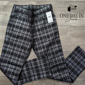 AG Adriano Goldschmied Jodi High Rise Crop Flare Jeans Plaid NWT Size 2 (26)