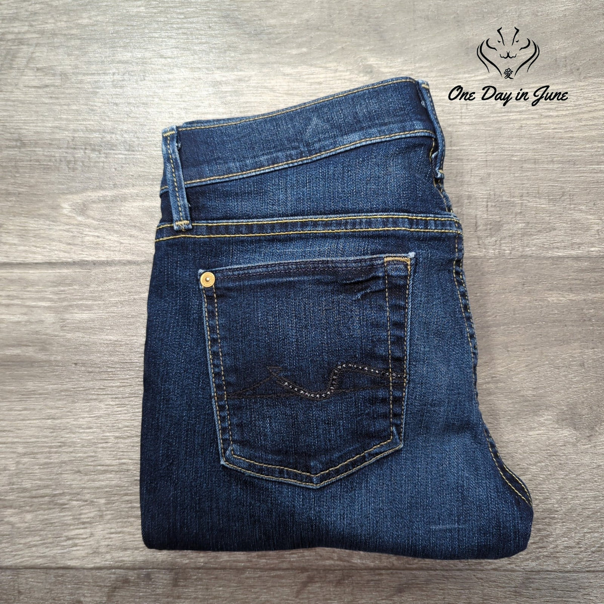 7 For All Mankind Lexie High Rise Petite Jeans Dark Wash Size 26 (2P)