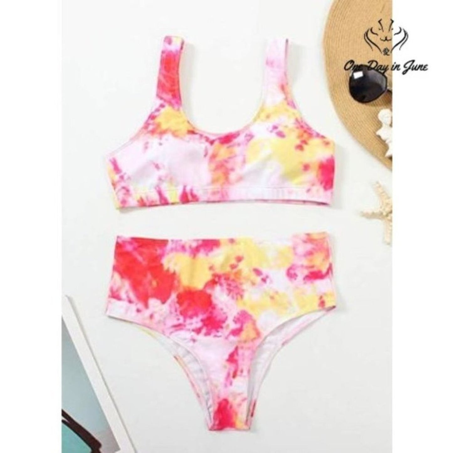 Adisputent High Waist Tie Dye Bikini Swimsuit Size L