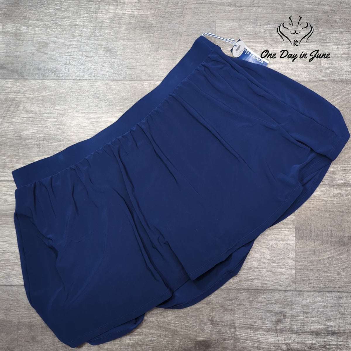 Sonnet Shores Plus Comfort Waistband Ruched Swim Skirt Navy NWT $58 Size 18W
