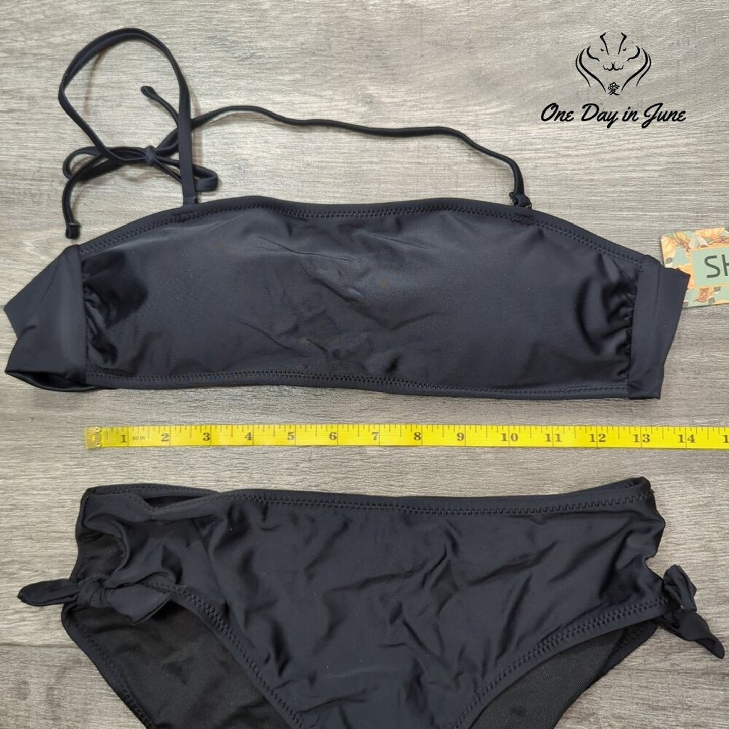 Shekini Halter Bandeau Tie Side Bikini Swimsuit Size S