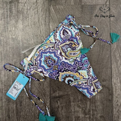 Seafolly High Rise Lace Up Rio Bikini Bottom Swimsuit