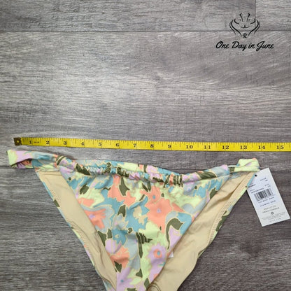 RVCA On The Road French Bikini Bottom Floral High Cut Swim NWT Size L