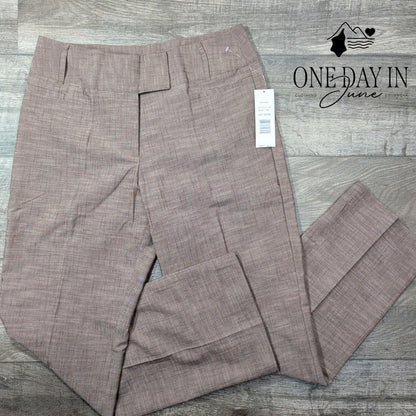 harve' benard Straight Leg Dress Pants Brown Taupe Career Trousers NWT Size 12