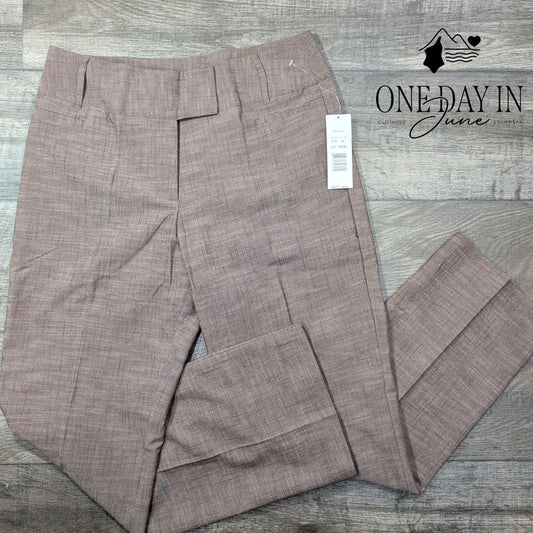 harve' benard Straight Leg Dress Pants Brown Taupe Career Trousers NWT Size 12