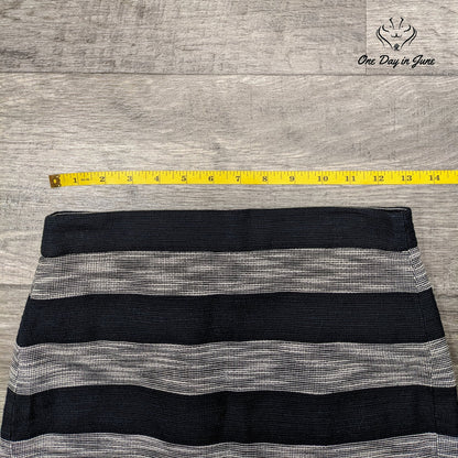 J. Crew The Pencil Skirt Black White Striped Petite Lined Size 0P