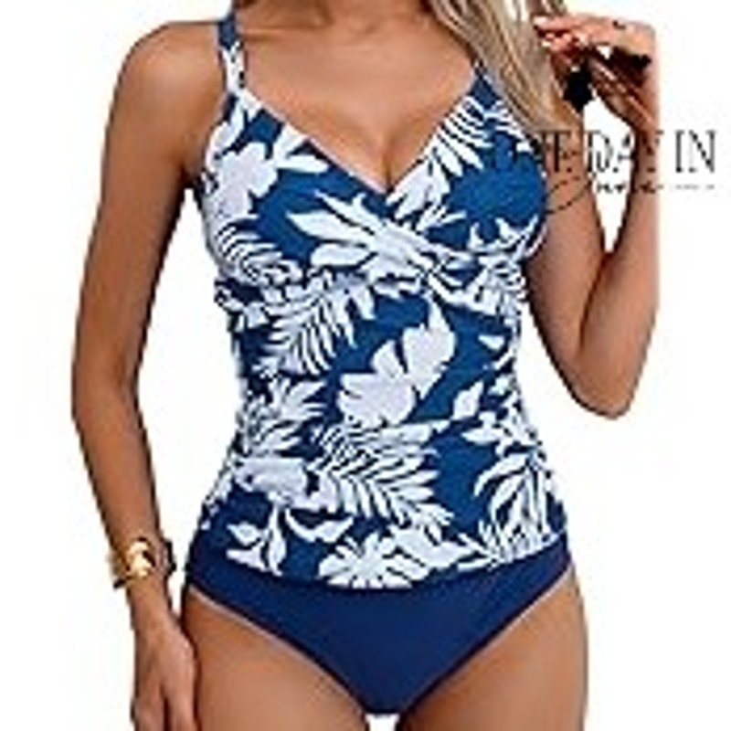 B2Prity Tropical Tie Back Tankini Swimsuit Size L
