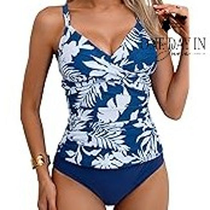 B2Prity Tropical Tie Back Tankini Swimsuit Size L