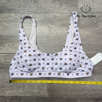 RVCA Foulard Bralette Bikini Top Lavender Floral Scoop Neck NWT Size XL
