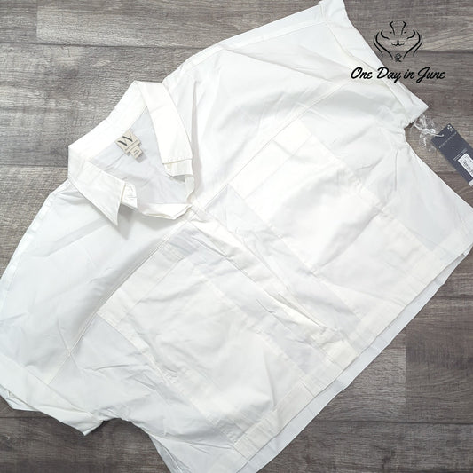 Worthington Button Front Short Sleeve Top Size XXL