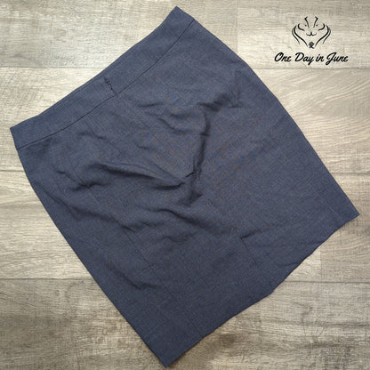 Loft Tailored Mini Skirt Blue Gray Back Zip NWT $54.99 Size 8