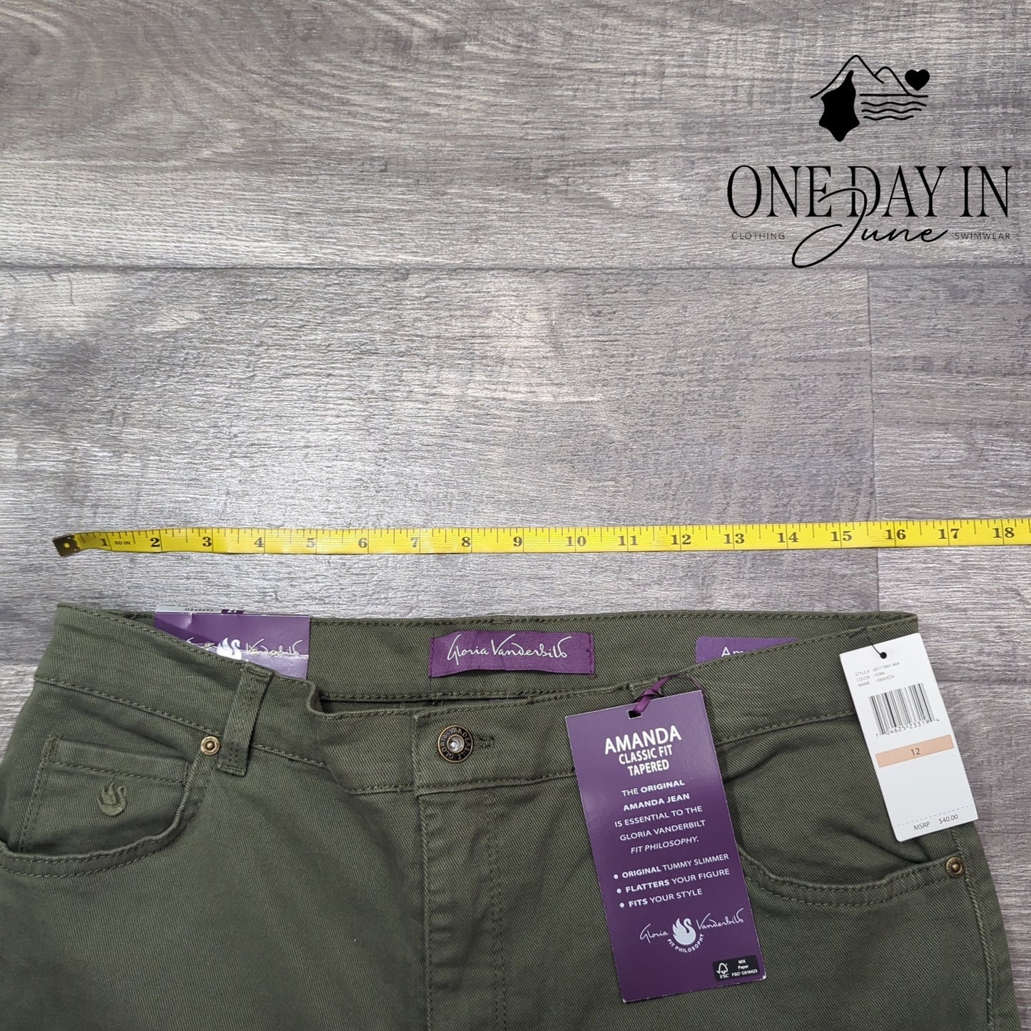 Gloria Vanderbilt Amanda Classic Fit Tapered Leg Jeans Size 12