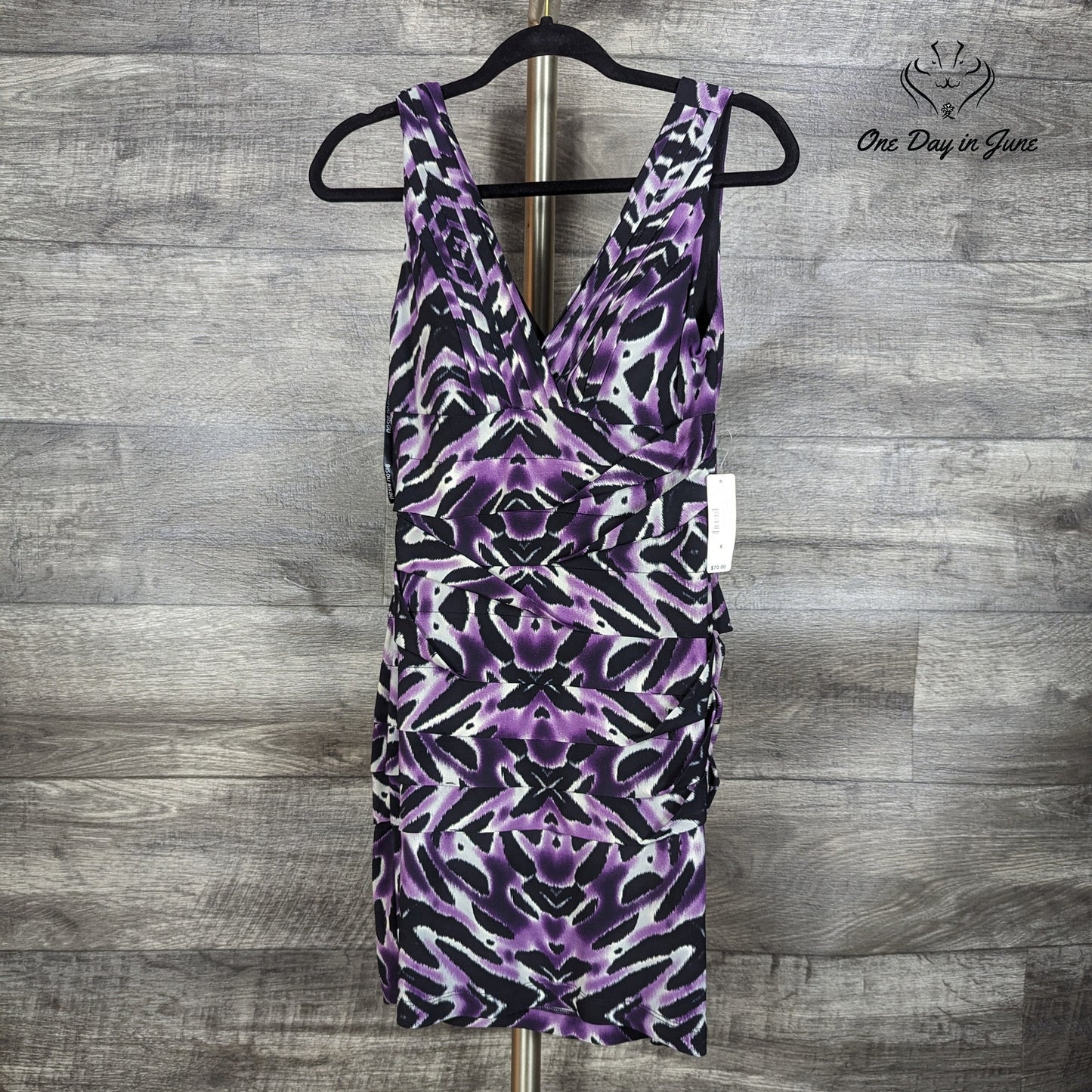 Bisou Bisou Sleeveless Tiered Mini Dress Size 6