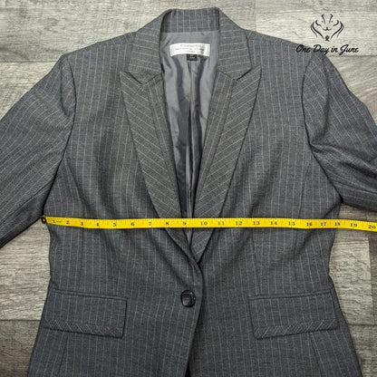 Tahari Petite Pin Stripe One Button Blazer Size 6P