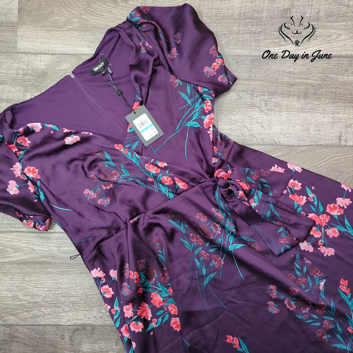 DKNY Short Sleeve Floral Dress Size 16