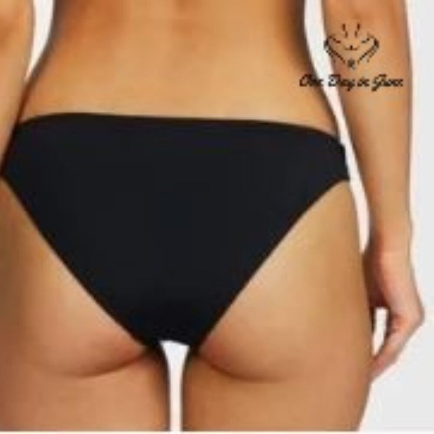Billabong Sol Searcher Lowrider Bikini Bottom Black Full Coverage NWT Size L
