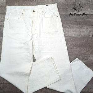 Goldsign Straight Leg Button Fly Jeans Ivory White Designer Denim Size 31 (12)