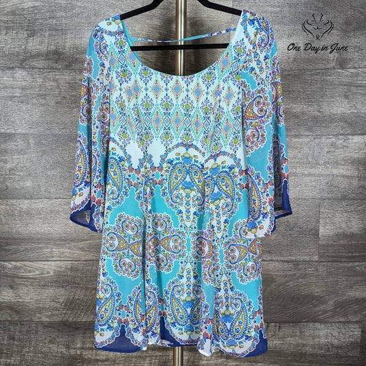 As U Wish 3.4 Sleeve Layered Mini Dress Size S