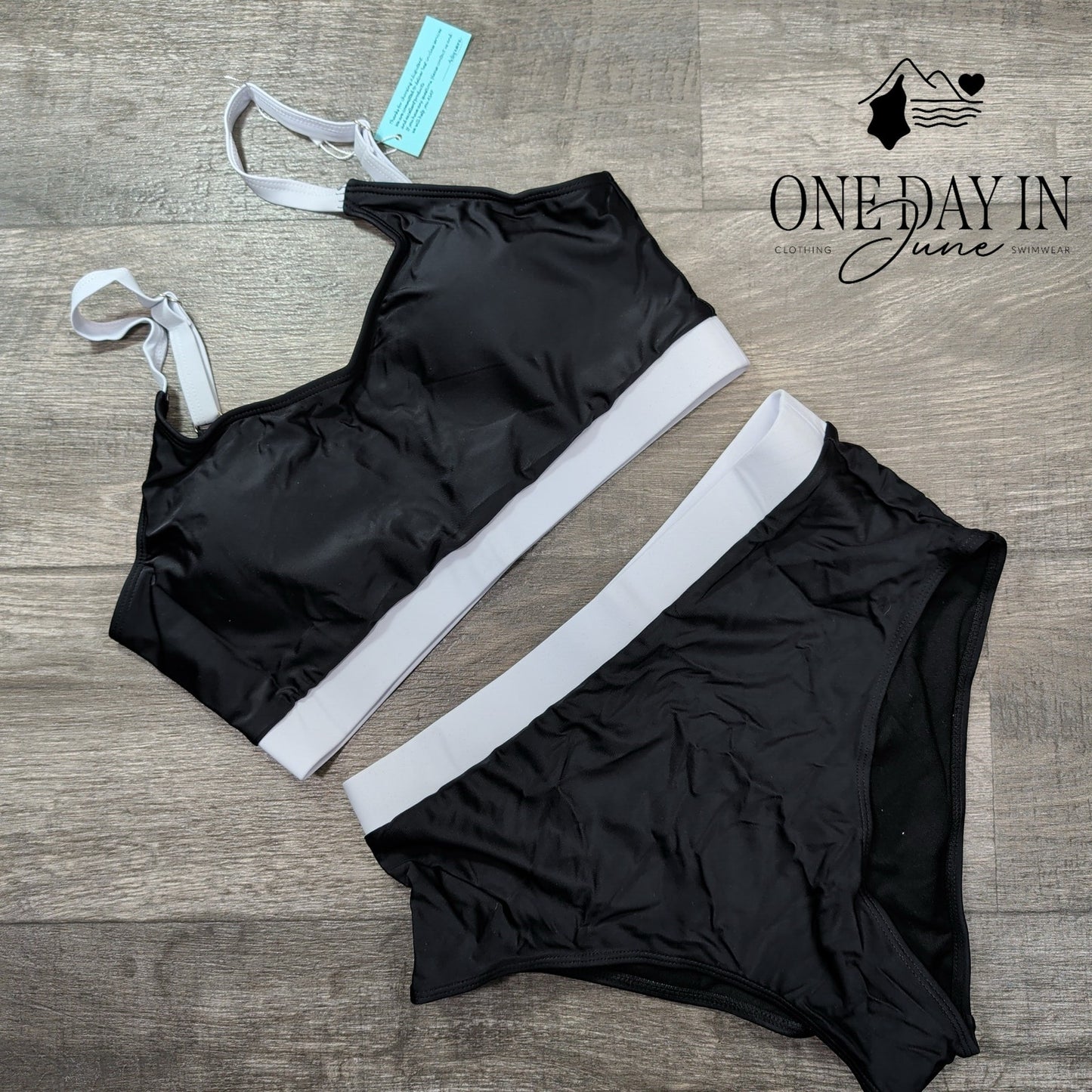 Adisputent Crop High Waist Bikini Swimsuit Size L
