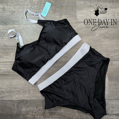 Adisputent Crop High Waist Bikini Swimsuit Size L