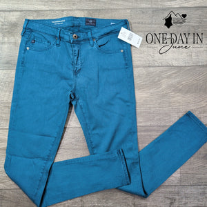AG Adriano Goldschmied The Legging Ankle Super Skinny Jeans Teal NWT Size 4 (27)
