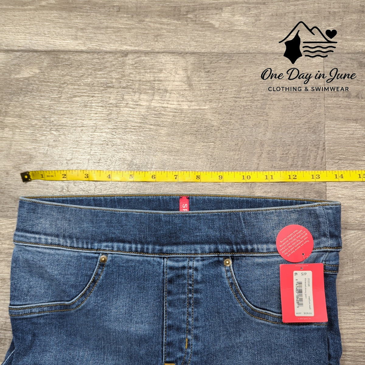 Spanx Distressed Skinny Ankle Jeggings Pull On Jeans Medium Wash NWT Size S