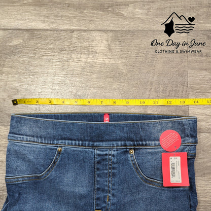 Spanx Distressed Skinny Ankle Jeggings Pull On Jeans Medium Wash NWT Size S