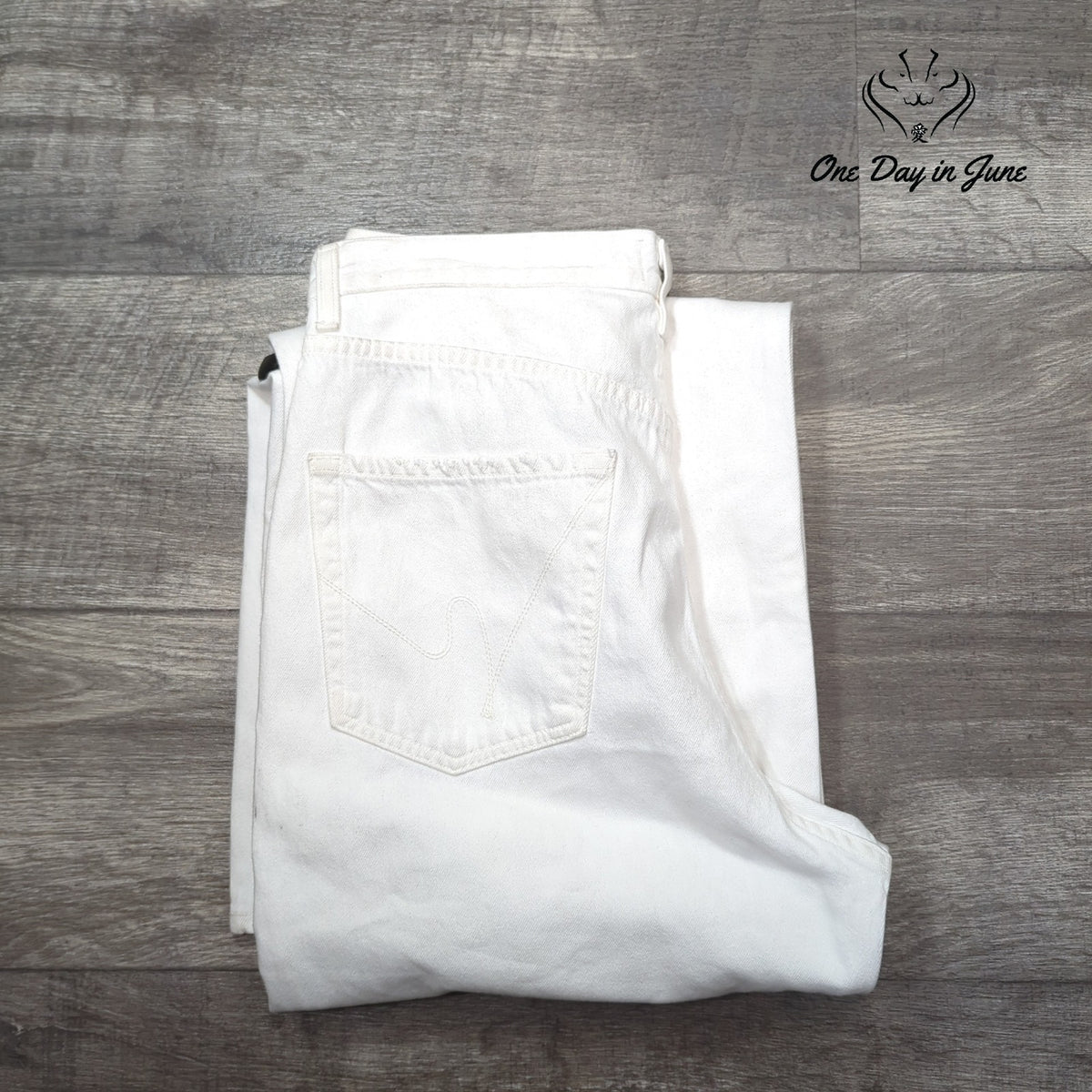 Citizens of Humanity High Rise Pleated Wide Leg Jeans White Size 28