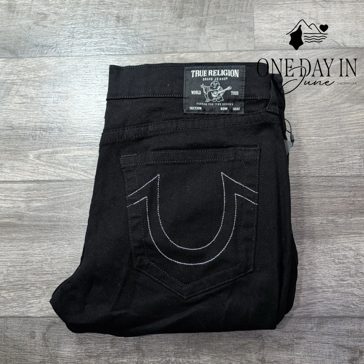 True Religion Geno Relaxed Slim Jeans Black No Flap NWT Men's Size 36X32