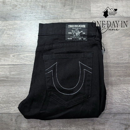 True Religion Geno Relaxed Slim Jeans Black No Flap NWT Men's Size 36X32