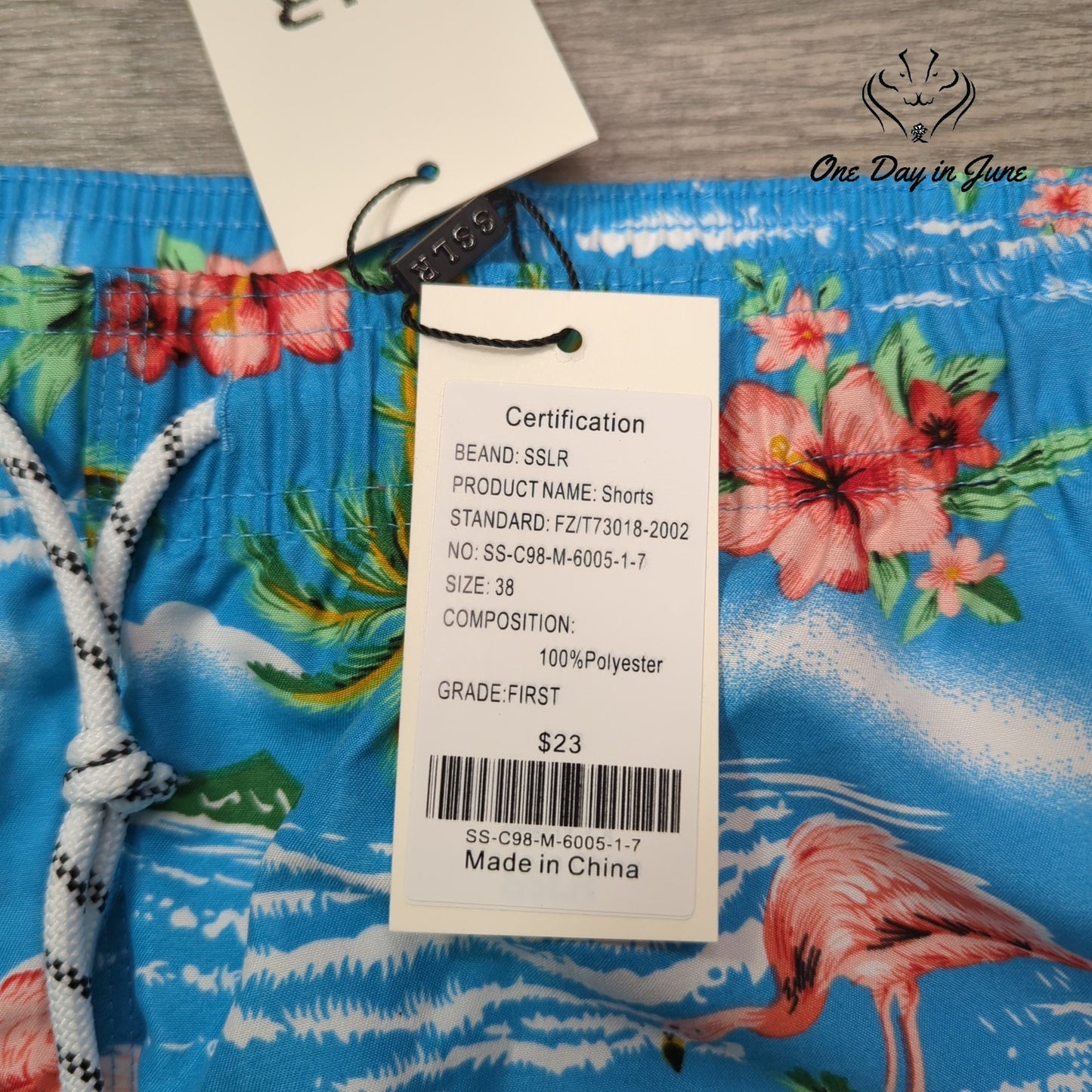 SSLR Flamingo Board Shorts Size 38