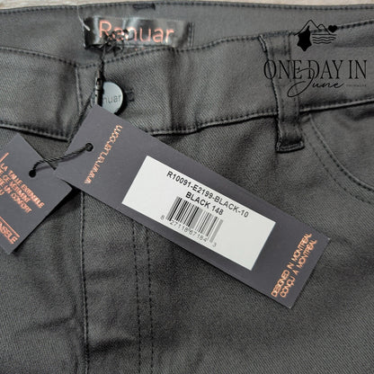 Renuar Coated Denim Straight Leg Jeans Size 10