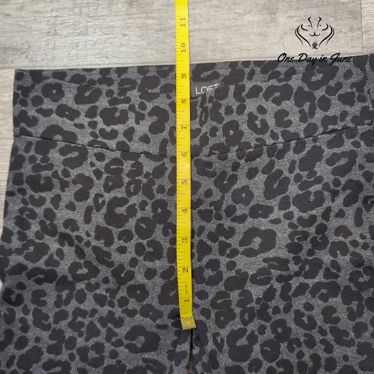 Loft Leopard Print Ankle Leggings Black Gray Size XS