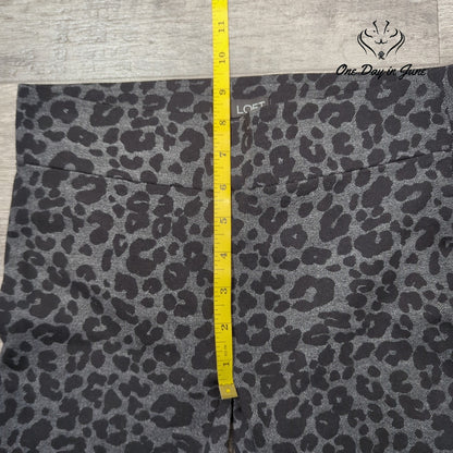 Loft Leopard Print Ankle Leggings Black Gray Size XS