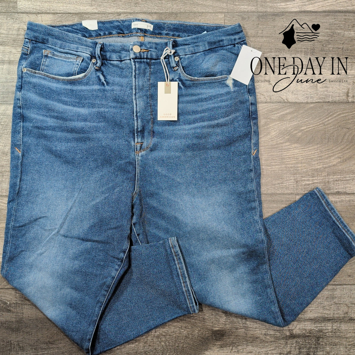 Good American Good Waist Crop High Rise Skinny Jeans Indigo NWT Size 20
