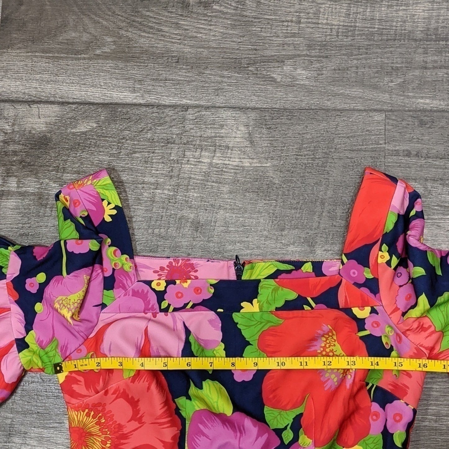 Trina Turk Kanan Square Neck Ruffle Sleeve Shift Dress Size 4