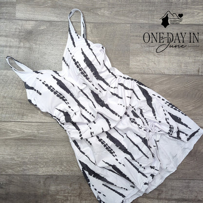 B2Prity Drawstring Swimdress One Piece Swimsuit Size L