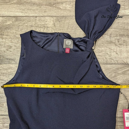 Vince Camuto Shoulder Bow Cocktail Mini Dress Navy Blue NWT $148 Size 10